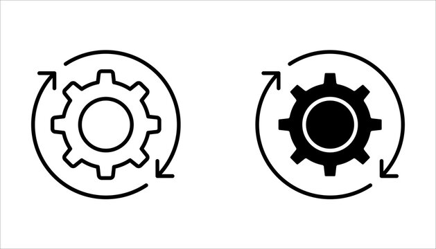 Function and Settings Icon Set &ndash; Gear, Configuration and System Symbols Vector Collection.