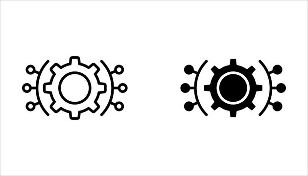 Function and Settings Icon Set &ndash; Gear, Configuration and System Symbols Vector Collection.