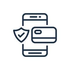 Secure Mobile Payment and Credit Card Protection Icon