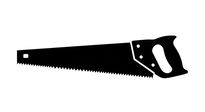Black silhouette of handsaw tool.