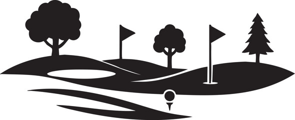 Golf Silhouettes Black Vector Icons