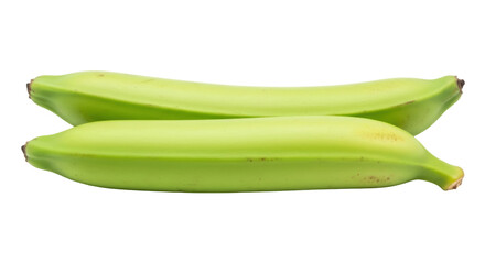 Two green plantains isolated PNG on transparent background, unripe tropical fruit for cooking and healthy eating, Caribbean cuisine ingredient © GODSTOX