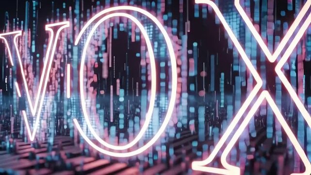 Neon Roman Numerals on Grid Background.