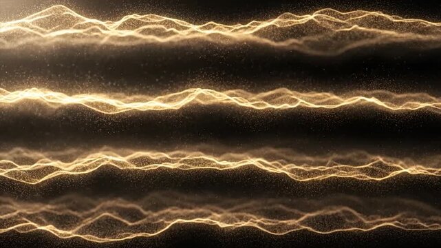 Wavy Lines Pattern with Golden Highlights.