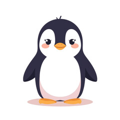 Obraz premium Cute Penguin Character Feeling Sad Flat Vector Illustration
