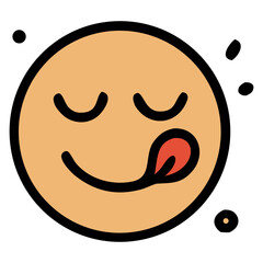Smiling face emoji with tongue out in playful expression