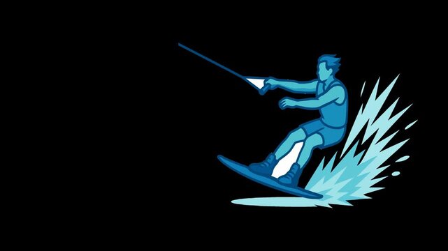 Wakeboarder performing a trick with water splashes