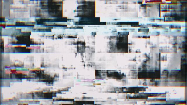 Glitch Rewind Tape Noise Background Loop
Abstract extreme glitch animation background with fast rewind effect and fractal patterns in a seamless loop