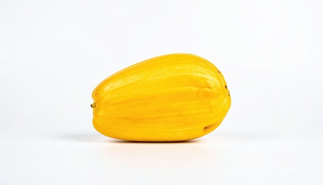Bright Yellow Spaghetti Squash on a White Background.