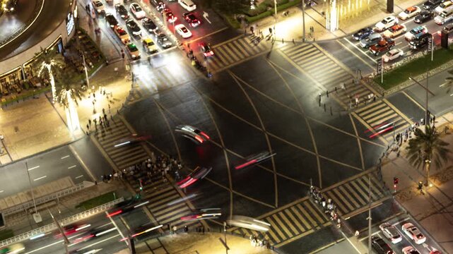 dubai street scene from a unique high vantage point