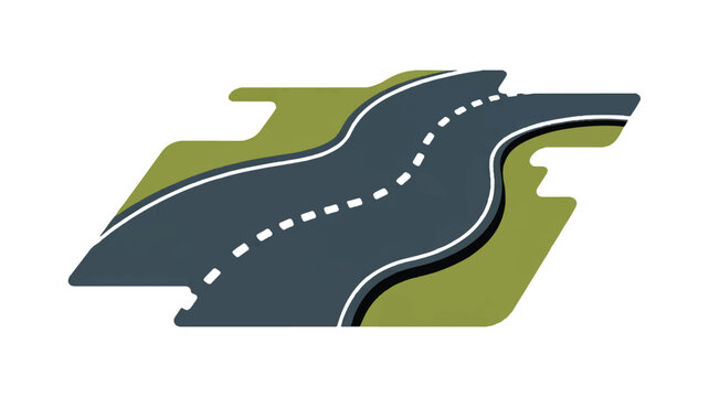 A stylized illustration of a winding two-lane road with white dashed center lines (2)_traced