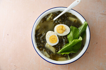 Spring soup with wild herbs