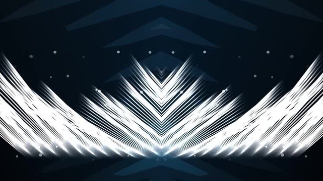 Abstract Symmetrical Light Motion Background with White Geometric Shapes