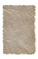 Obraz premium Crumpled craft paper with torny white edges. 