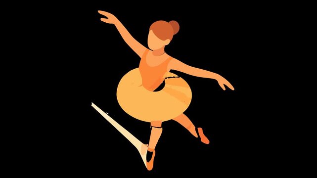 Ballerina in Orange Tutu Vector Art ballet dancer