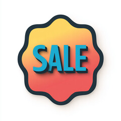 Gradient Sale Badge with 3D Text for Promotional Marketing Design made with generative AI
