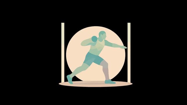 Shot Put Athlete Silhouette in Circle sport athletics