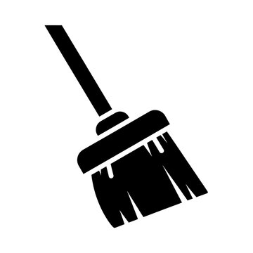 Broom icon cleaning sweep tool.