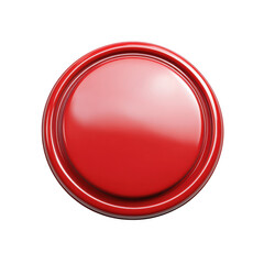 Red button. Isolated. Blank. 3d illustration. [Transparent Background PNG].