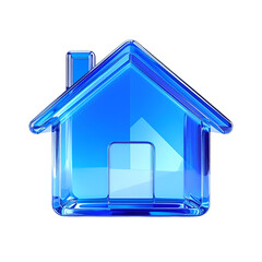 Architectural Glass Home: A sleek, modern house, rendered in shimmering blue glass, captures the essence of architectural innovation and design. 