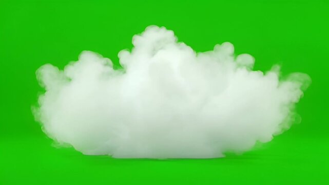 White Cloud Floating Amidst a Green Landscape