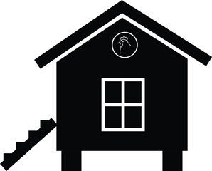 Chicken coop icon. Hen house sign. flat style. © theerakit