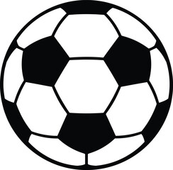 Obraz premium Football Soccer Ball Silhouette Vector Isolated on White Background