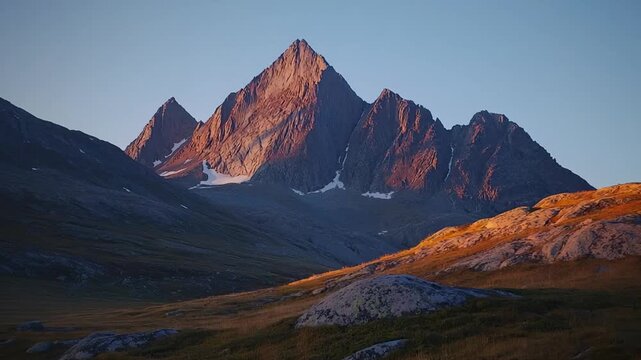 late morning light on sermitsiaq mountain greenland landscape