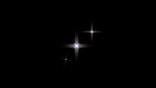 Glowing twinkle lights blinking, twinkling stars flowing through a luxury white glitter sparkles trail, magic dust pixie path and christmas stars isolated on black screen 4k seamless animation