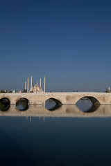 Adana Sabancı Central Mosque and historic stone bridge