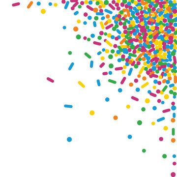 Colorful festive confetti sprinkles corner border decoration