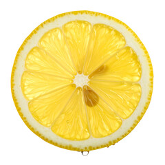 lemon slice isolated on transparent background
