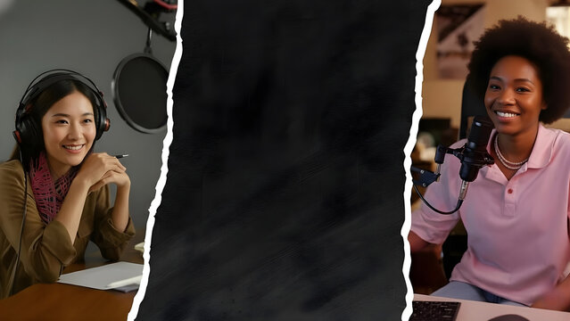 podcast video youtube thumbnil design templete stock photo