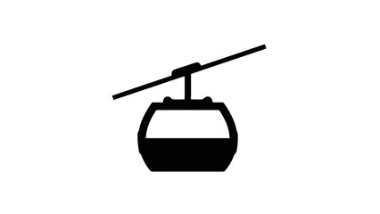 Fototapeta premium Vector illustration&nbsp;of black and white icon of a cable car or gondola lift system on a transparent background