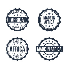made in africa stamp icon set