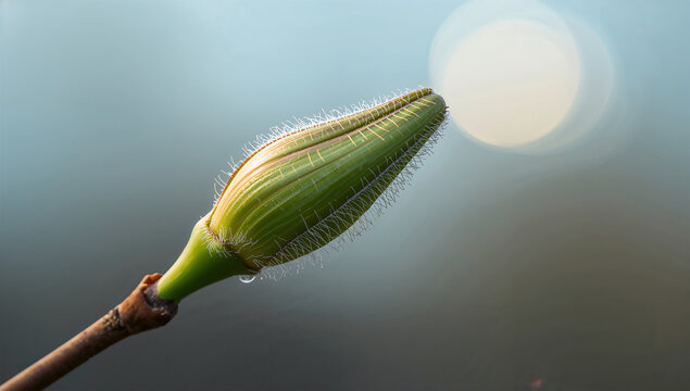 新芽の産毛と葉脈を精緻に捉えた早春のマクロ