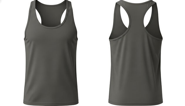 mockup gunmetal color of man racerback tank top