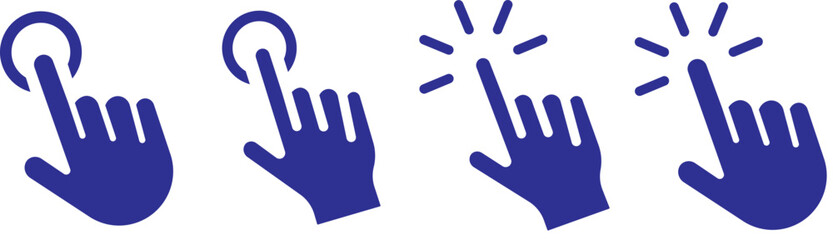 Fototapeta premium Hand click icon set. pointer sign and symbol. Hand click icon set illustration. pointer sign and symbol. hand cursor icon. Computer mouse click cursor arrow icons set. Clicking cursor