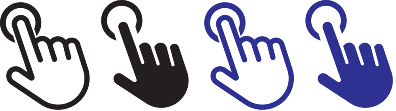 Hand click icon set. pointer sign and symbol. Hand click icon set illustration. pointer sign and symbol. hand cursor icon. Computer mouse click cursor arrow icons set. Clicking cursor