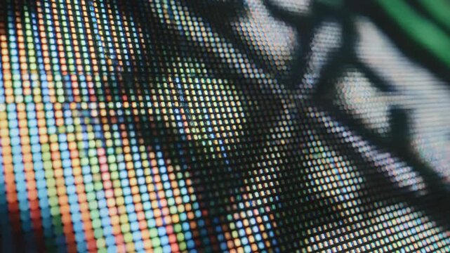 Macro digital led screen texture pattern for technology presentation backdrop