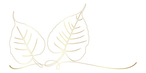 Bodhi leaf line art style illustration.eps