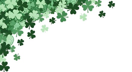 Fototapeta premium St patrick's day shamrock decorations and irish green leaves
