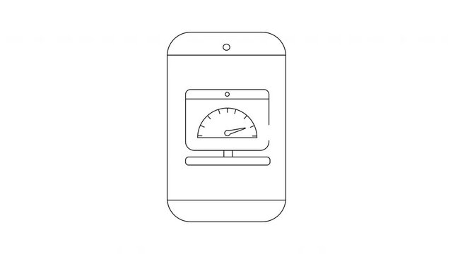 Smartphone Speed Test App Icon Animation Concept.