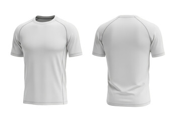 Blank white t shirt template mockup showing front and back design for casual cotton clothing brand presentation