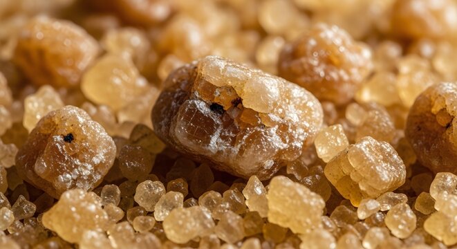 Close up view of pile of sugar coated candis with sugar and.