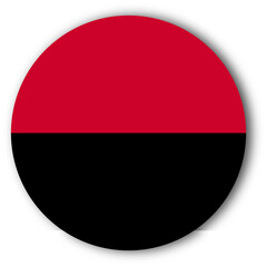 Round Ukrainian Flag Icon with Shadow - Eastern Europe