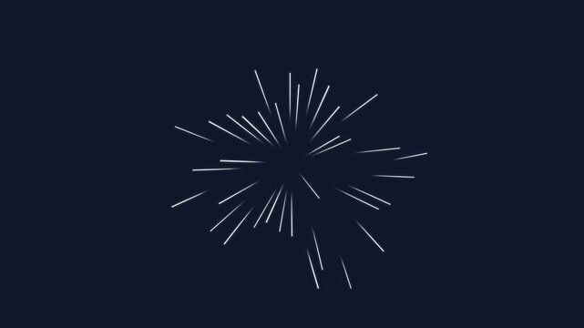 motion none Horizontal Dynamic Firework Explosion Animation with Bright Streaks and Sparkles in Dark Sky