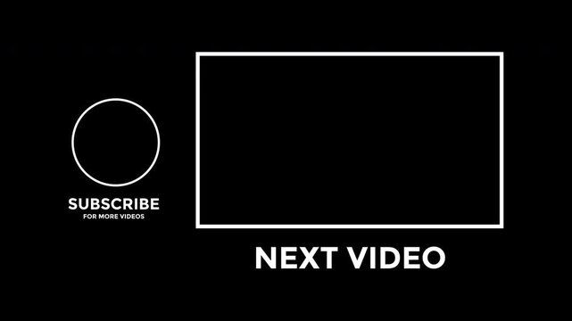 End screen youtube design with subscribe button and next video option, ideal for video creators improving viewer engagement and retention.