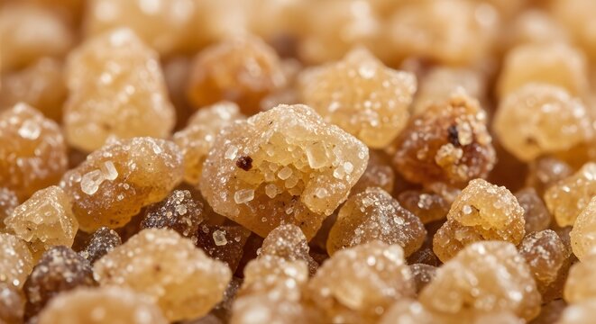 Close up view of pile of sugary candis with lot of sugar.