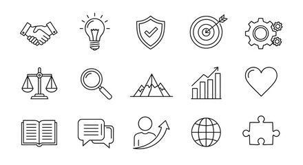 Business icons representing success growth and strategy silhouette